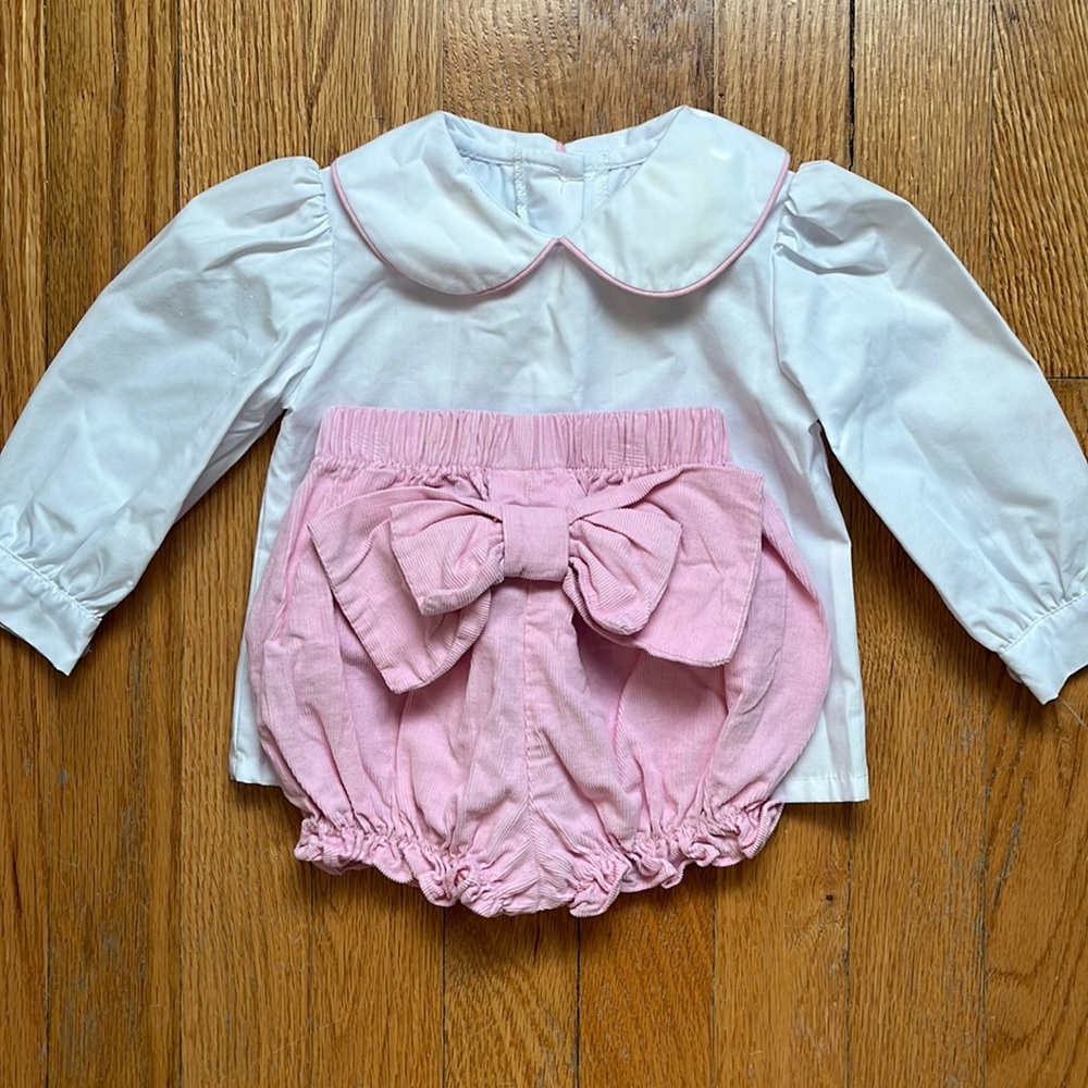 Pink bloomer corduroy with matching top